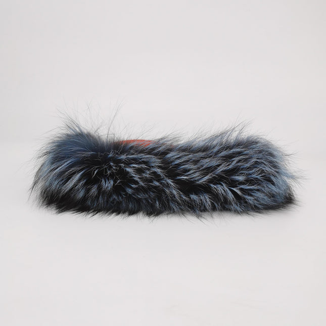 Fendi Baguette Bag Bugs Multicolor Monster Blue Faux Fur Shoulder Bag