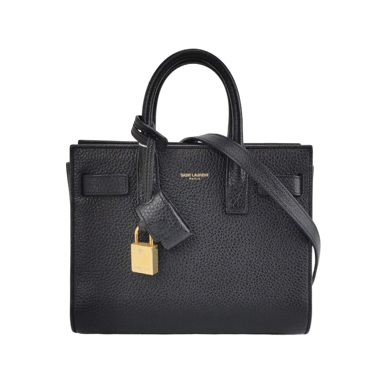 Saint Laurent Sac De Jour Nano Black Leather Handbag-Luxbags