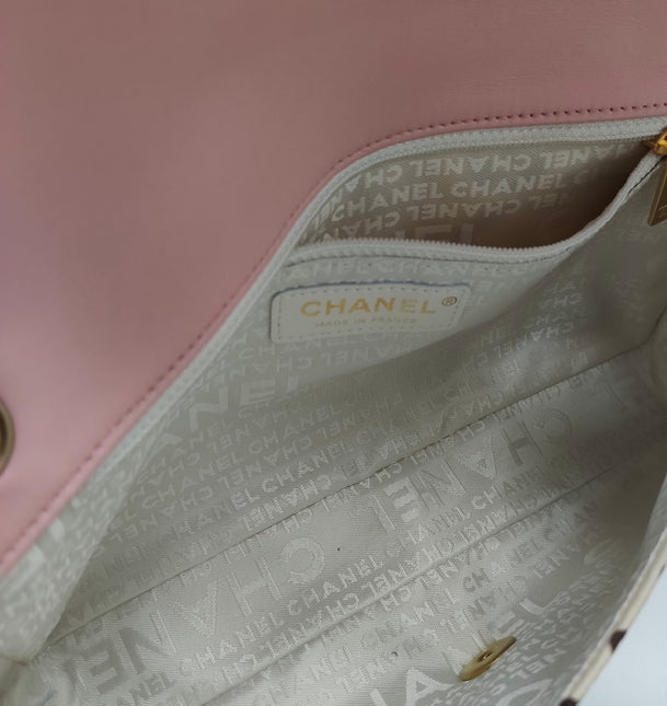 Chanel Camellia Flap Bag Pink Floral Printed Satin Medium, 2005-2006
