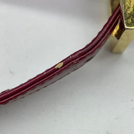 Fendi Baguette Pink Patent Leather Striped Gold Hardware Shoulder Bag