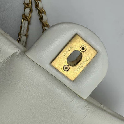 Chanel White Quilted Lambskin Double Side Pack Bags Aged Gold Hardware 2019