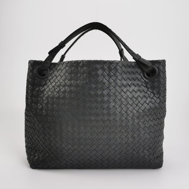 Bottega Veneta Garda Black Intrecciato Nappa Leather Large 33cm