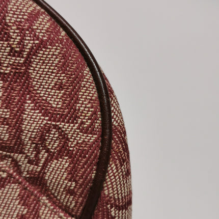 Dior Saddle Vintage Medium Red Burgundy Monogram Oblique Shoulder Bag 2002