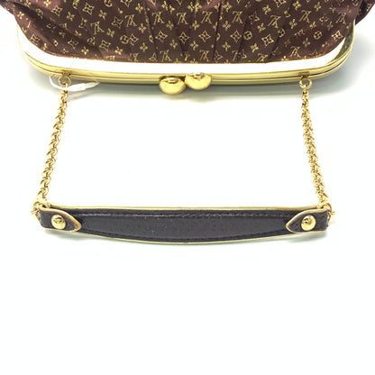 Louis Vuitton Brown Monogram Satin Aumoniere Evening Clutch Bag