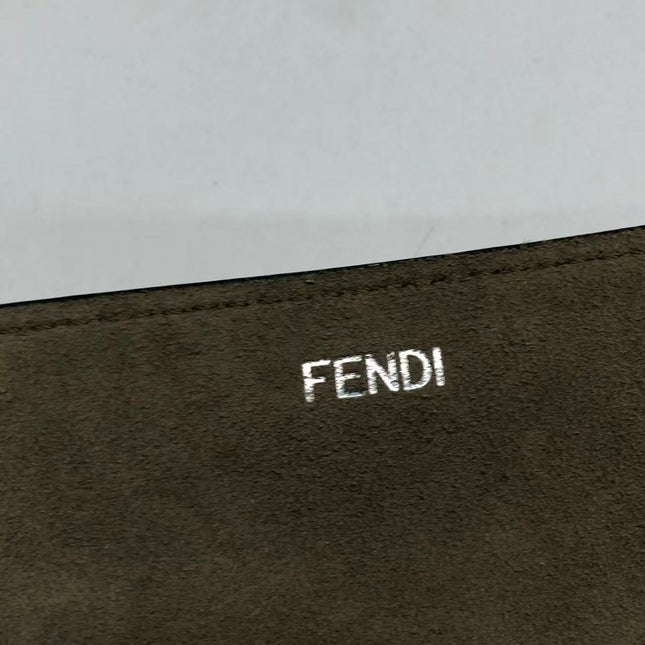 Fendi Peekaboo ISeeU Sellier Small Grey Leather with Python Skin Trimming