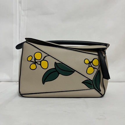 Loewe Puzzle Small Beige Herbarium Holiday Collection Calfskin Leather Crossbody Bag