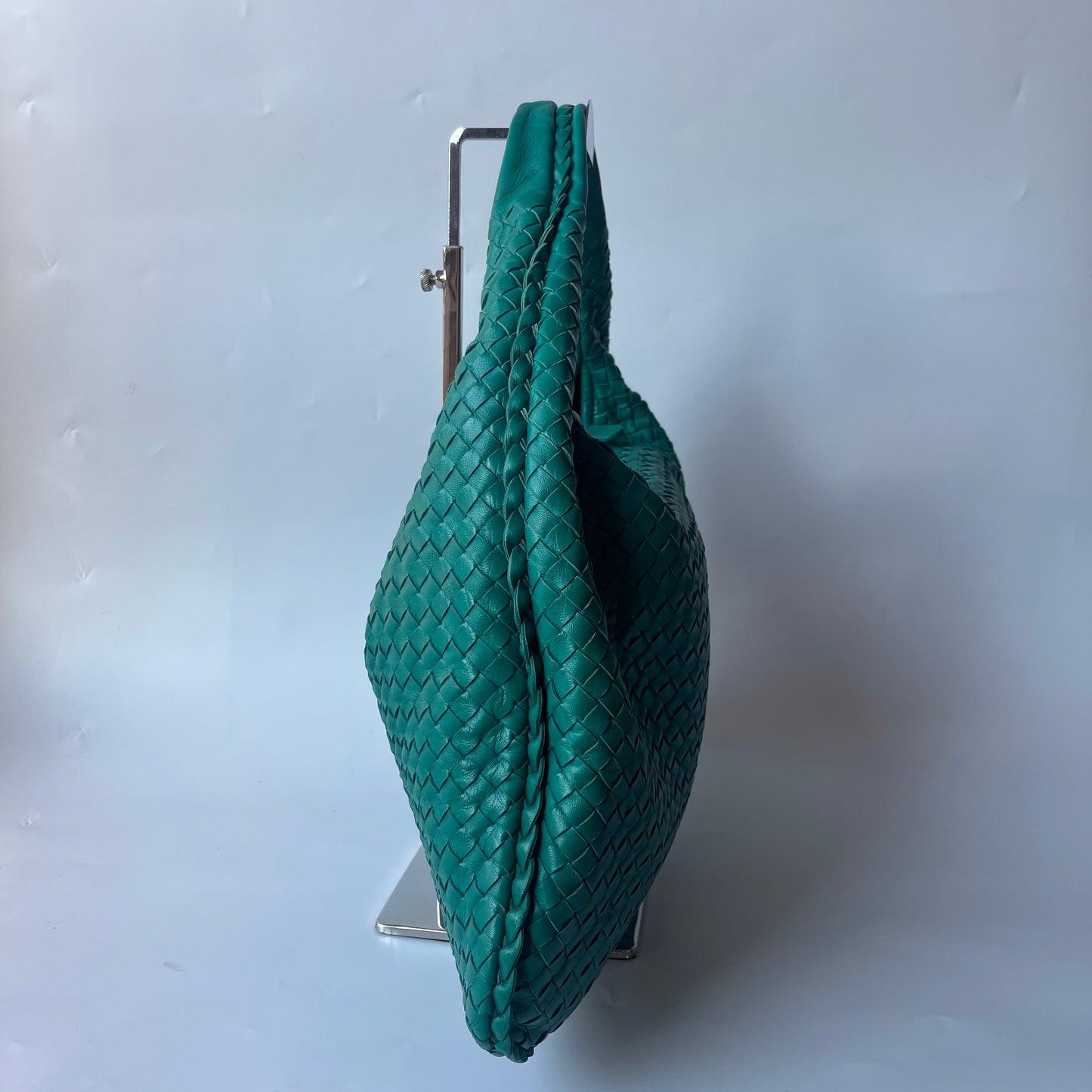 Bottega Veneta Veneta Hobo Teal Green 45cm Lambskin Leather