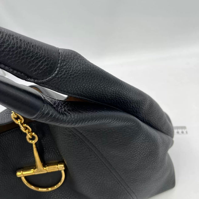 Gucci Softbit Maxi Shoulder Bag Black Calfskin Leather