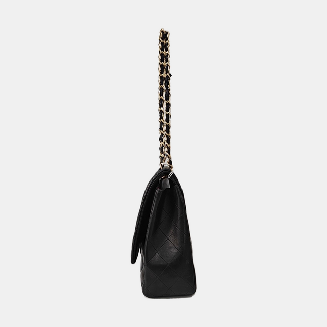 Chanel Classic Flap Maxi Black Lambskin Leather Single Flap with Gold Hardware 2009-2010