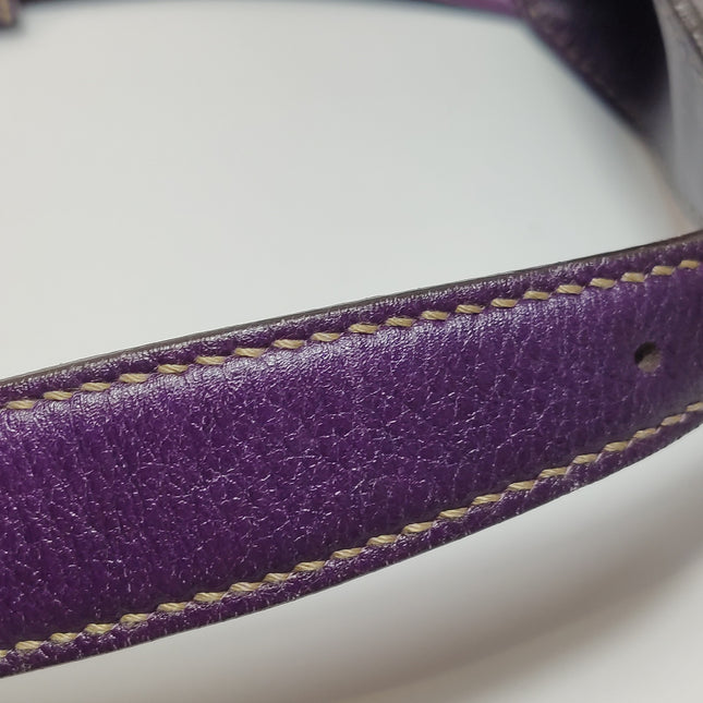 Gucci Jackie Vintage Large Purple Suede Leather Ringlets Decoration