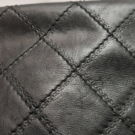 Chanel 2013 Paris-Edinburgh Large Black Flap Calfskin Leather Shoulder Bag