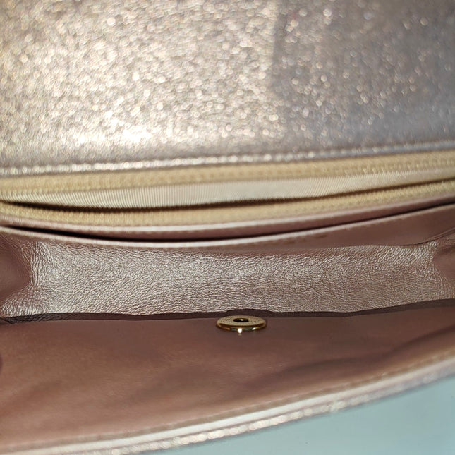 Chanel Classic Flap Mini Metallic Pink Lambskin Leather Gold Hardware