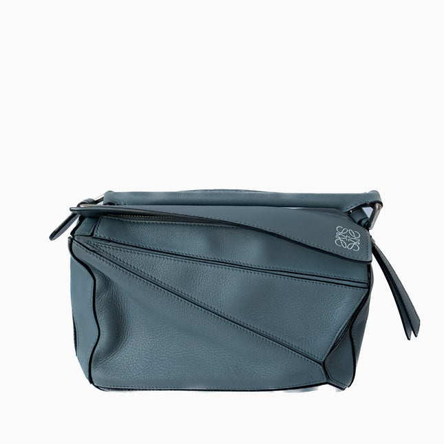 Sold Loewe Puzzle Small Blue Leather Crossbody Bag-Luxbags