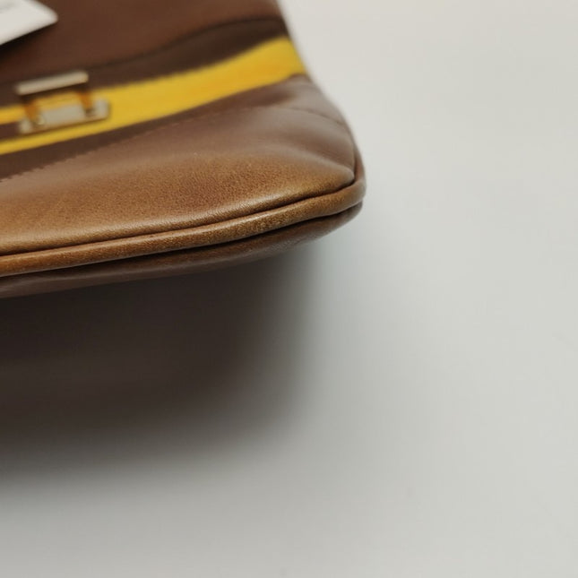 Gucci Jackie Vintage Medium Brown Leather Silver Hardware