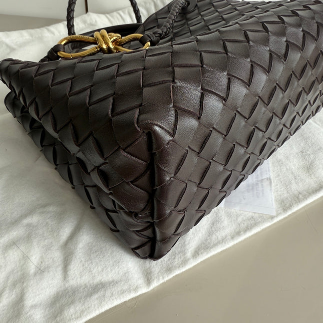 Bottega Veneta Small Andiamo Fondant Dark Chocolate Brown Intrecciato Handbag