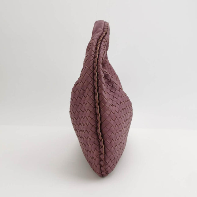 Bottega Veneta Hobo Bag Lambskin leather Purple Medium 40cm