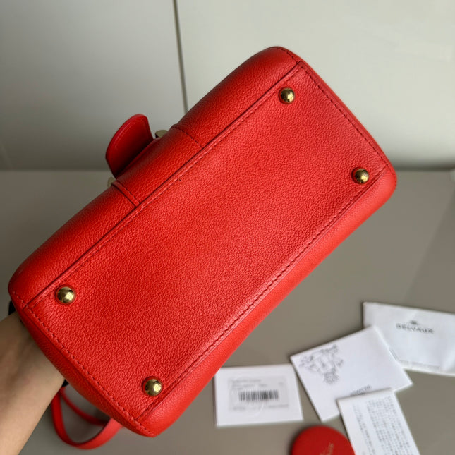 Sold Delvaux Brilliant Mini Bright Red Calfskin Leather Crossbody Bag
