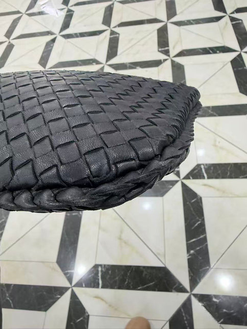 Bottega Veneta Veneta Intrecciato Hobo Bag Large Black Leather 47cm