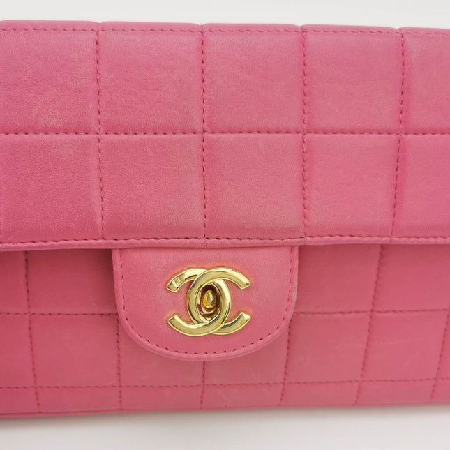 Sold Chanel East West Chocolate Bar Fuchsia Pink Leather