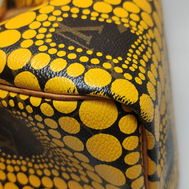Louis Vuitton Kusama Town Speedy 30 Yellow Top Handle Bag