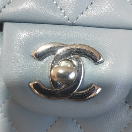 Sold Chanel Classic Flap Rectangular Mini Misty Blue Lambskin, 2011-2012