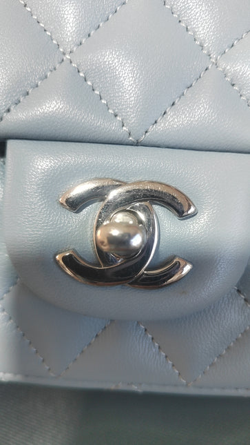Sold Chanel Classic Flap Rectangular Mini Misty Blue Lambskin, 2011-2012