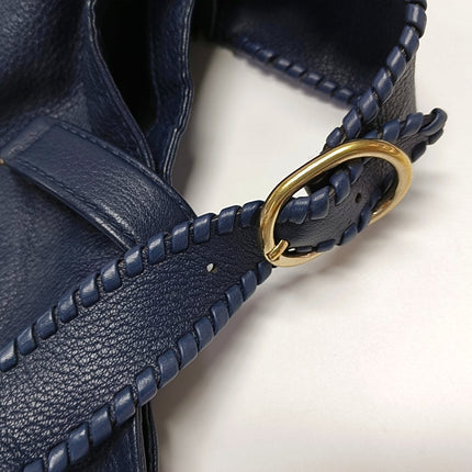 Gucci Jackie Soft Large Navy Leather Shoulder Bag With Strap