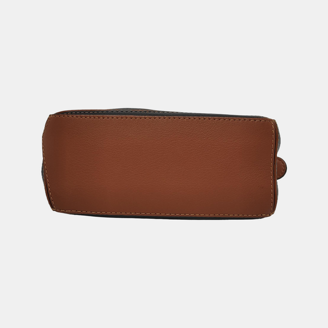 Loewe Puzzle Mini Black and Brown Calfskin Leather Crossbody Bag