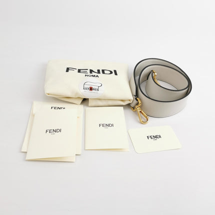 Fendi Baguette White Lambskin Leather Crossbody Bag Medium