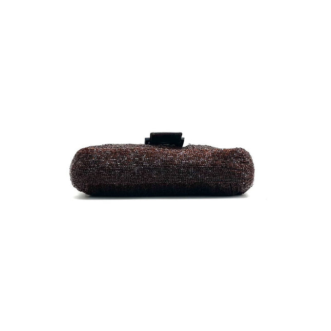 Sold Fendi Baguette Vintage Dark Chocolate Brown Glitter Beads