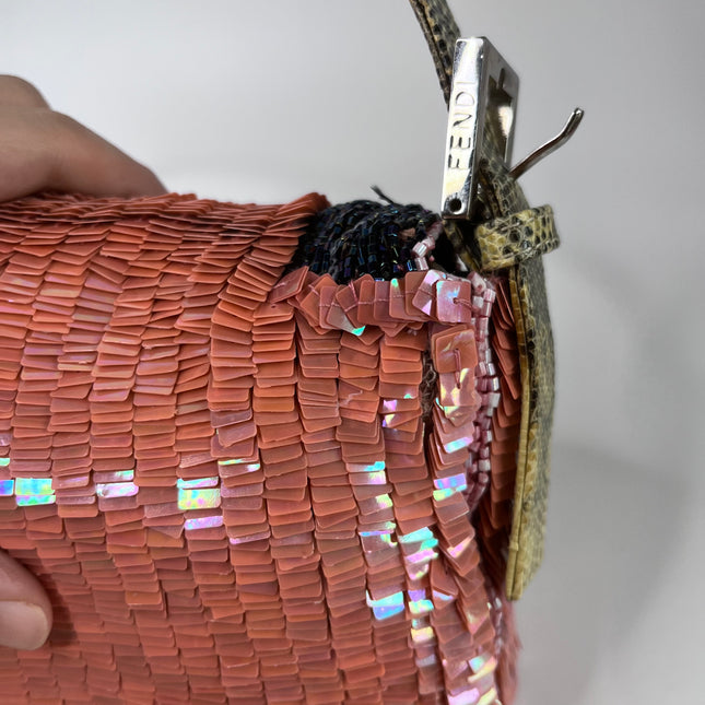 Sold Fendi Baguette Pink Glitter sequins