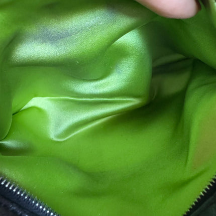 Fendi Mamma Baguette Black Lambskin Leather Green Enamel Buckle