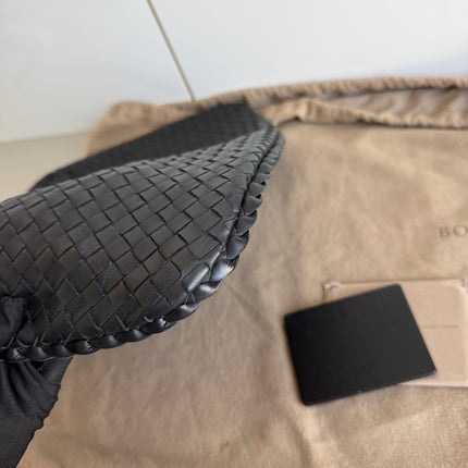 Bottega Veneta Intrecciato Hobo Bag Medium Black Leather 47cm NEVER WORN