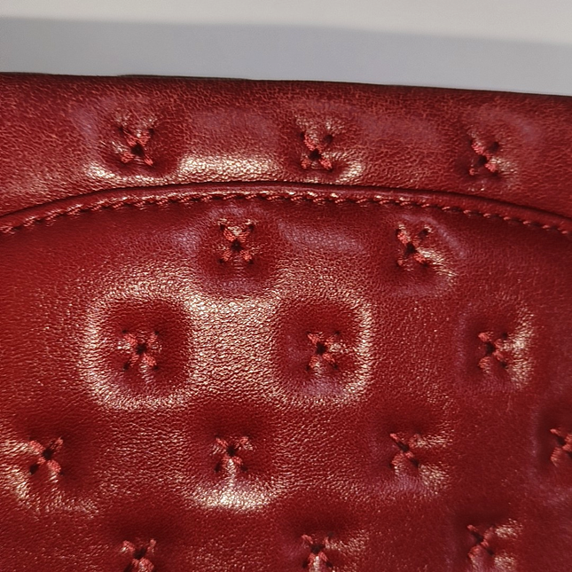 Chanel Paris-Rome Cross Stitch Mini Coco Handle Red Lambskin Crossbody Bag, 2017