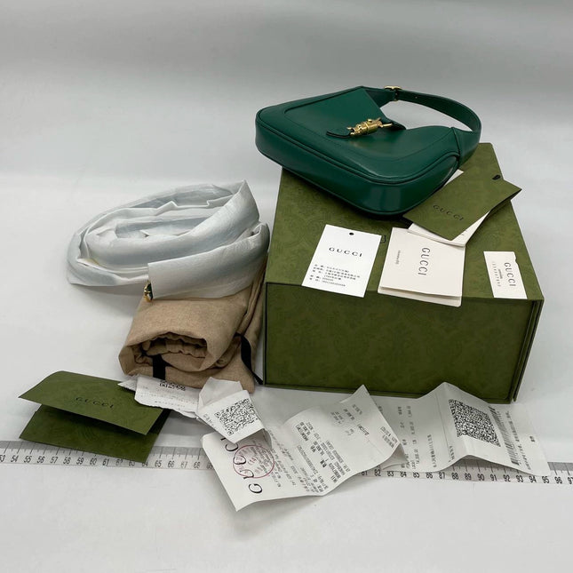 Sold Gucci Jackie 1961 Mini Handbag in Green Leather with Adjustable Strap