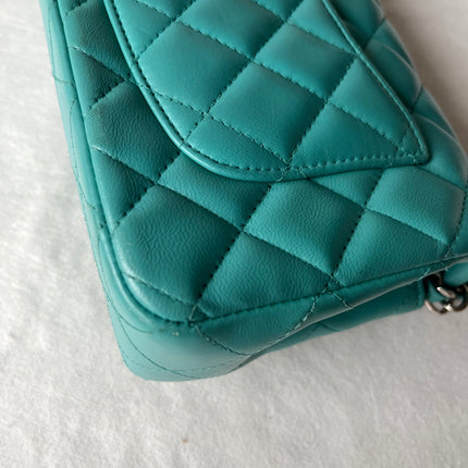 Chanel Classic Flap Mini Blue Lambskin Leather Gold Hardware 2014