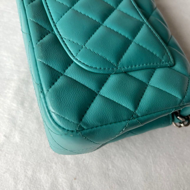 Chanel Classic Flap Mini Blue Lambskin Leather Gold Hardware 2014