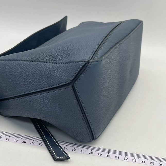 Loewe Puzzle Small Navy Grained Calfskin Leather Bag