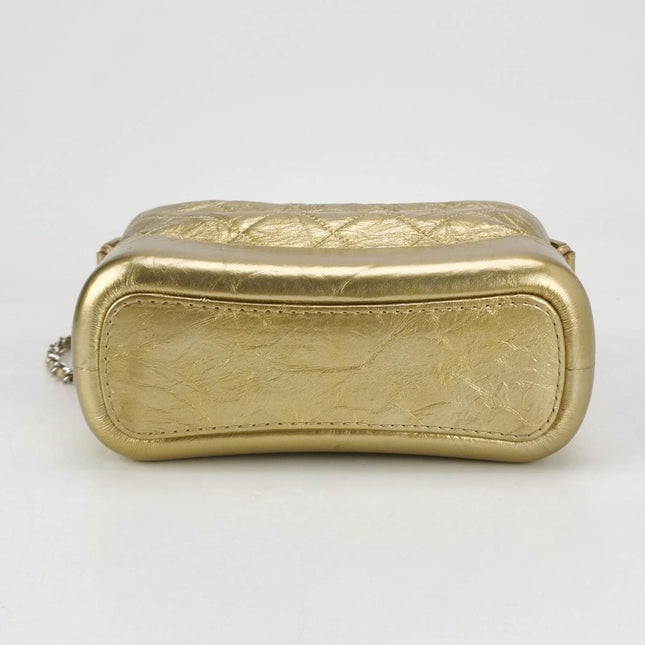 Chanel Gabrielle Hobo 2019 Gold Leather Small Crossbody Bag