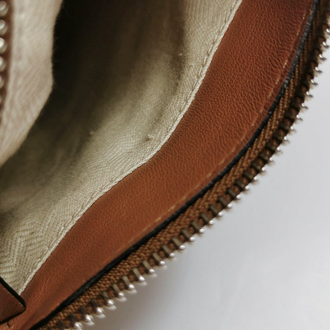 Loewe Puzzle Small Tan Brown Calfskin leather Bag White Logo