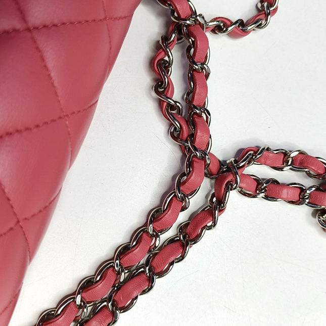 Chanel Timeless Classic Flap Medium Pink Lambskin Leather Gold Hardware