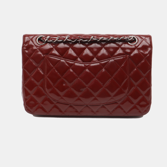 Chanel Classic Flap Medium Burgundy Patent Leather Silver HW, 2010-2011