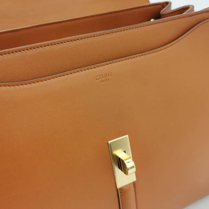 Sold Celine 16 Bag Medium Caramel Natural Tan Smooth Calfskin Leather