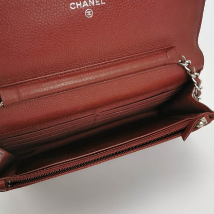 Sold Chanel Wallet on Chain Classic Flap Burgundy Caviar Leather