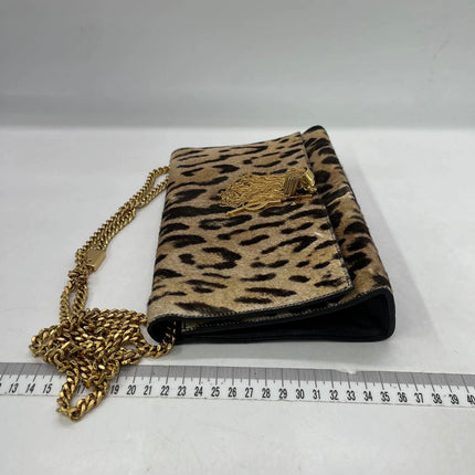 YSL Saint Laurent Kate Small Pony-style Calfskin Leather Leopard Print Tassle Crossbody Bag