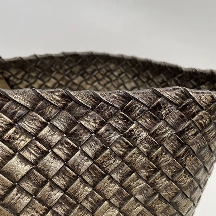 Bottega Veneta Cabat Large Intreccio Deerskin Leather Tote Bag Gold