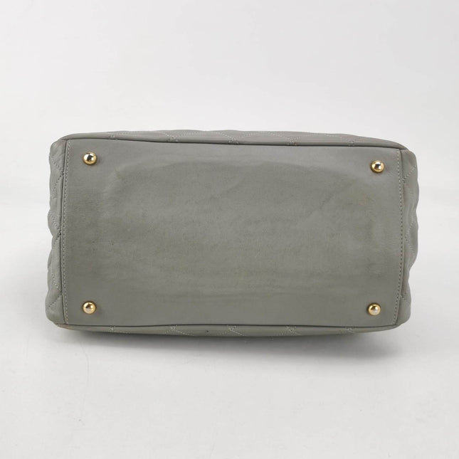 Sold Chanel 2012 In The Mix Shopping Tote Bag with Handle Grey Quilted Leather