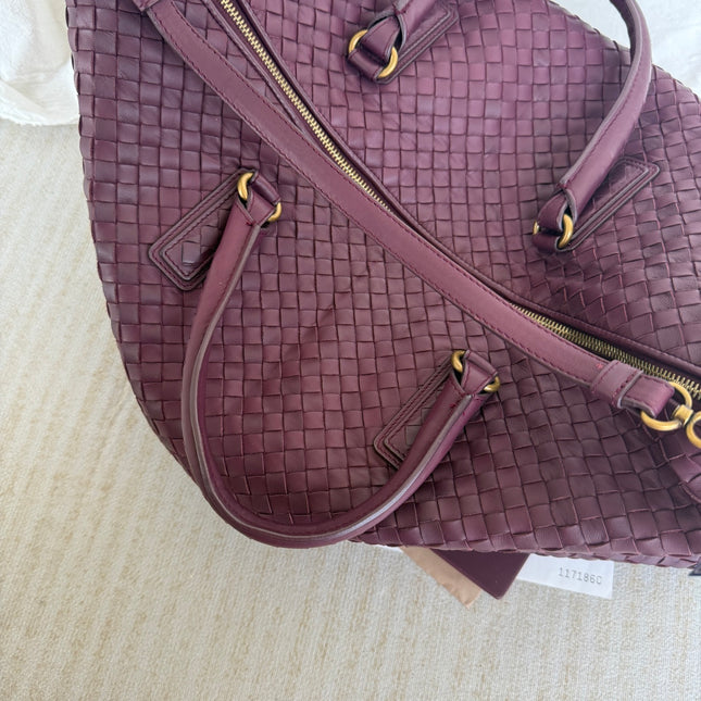 Bottega Veneta Maxi Convertible Tote Bag Wine Burgundy Leather Gold Hardware 50cm