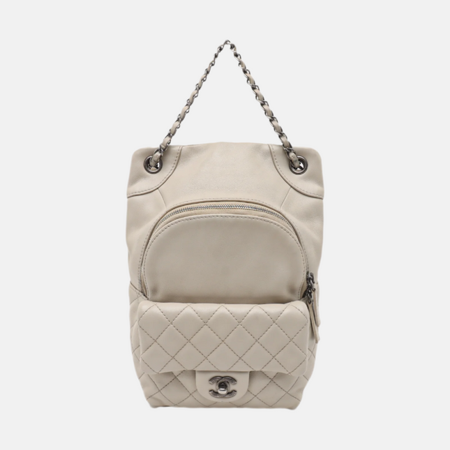 Chanel In Seoul Backpack Chalk White Calfskin Leather, 2015-2016-Luxbags