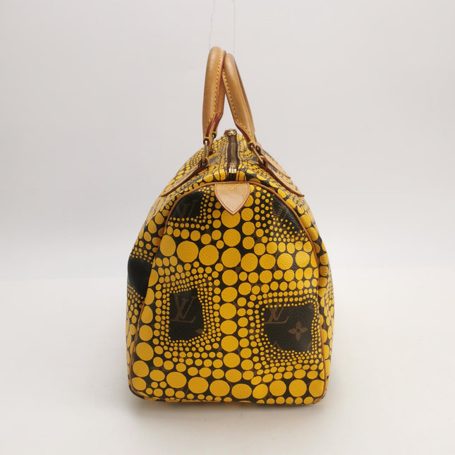 Louis Vuitton Kusama Town Speedy 30 Yellow Top Handle Bag